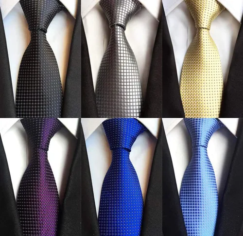 Miniatura 16 de WeiShang Lote de 6 corbatas clásicas de seda para hombre, corbatas tejidas jacquard