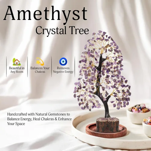 Miniatura 5 de Árbol de la vida con cristales de amatista, árbol púrpura, decoración de cristal, árbol de los chakras, regalos curativos para mujeres, decoración