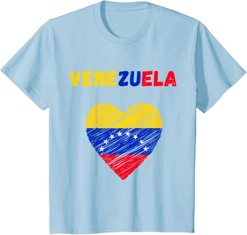 Miniatura 14 de Camiseta con la bandera venezolana con corazón de Venezuela, Negro