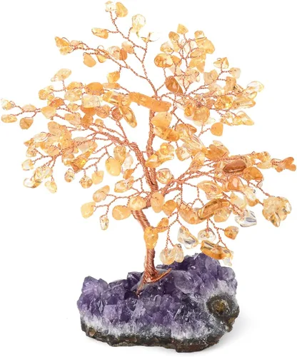 Miniatura 11 de Árbol de la Vida de Cristal de Piedras Preciosas, Base de Racimo de Cuarzo Rosa Natural y Cuarzo Transparente, Cristal Curativo de Energía Positiva