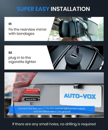 Miniatura 2 de Auto-Vox Cámara de respaldo de espejo retrovisor: Cámara de respaldo inalámbrica OEM HD de 4.3 '' con sistema de visualización inteligente