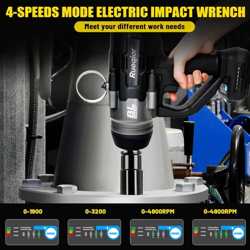 Miniatura 3 de Llave de impacto inalámbrica de 1" para batería DeWalt 20V MAX, llave de impacto de 2250FT-LBS(3000N.m) alto torque sin escobillas eléctrica, con 4