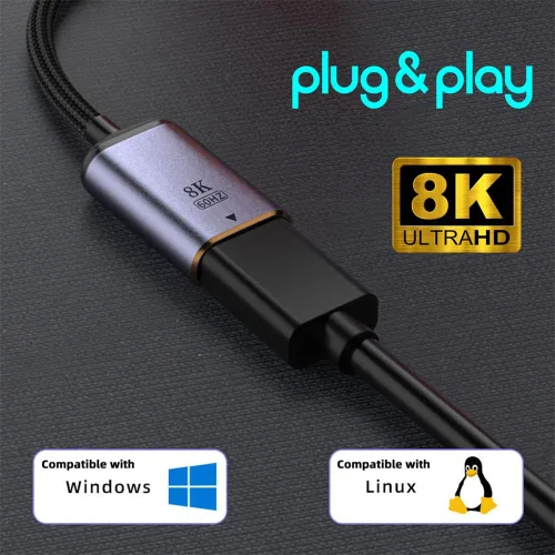 Miniatura 5 de xiwai Tipo C hembra USB-C 3.1 fuente a Displayport DP 1.4 fregadero HDTV Cable 8K@60hz 4K@120hz para tableta teléfono portátil