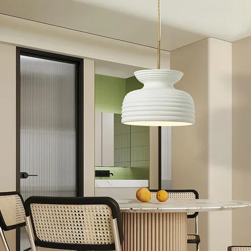 Miniatura 2 de Lámpara colgante de resina con rayas de estilo japonés, lámpara moderna para isla de cocina, lámpara colgante ajustable para restaurante, estudio