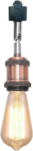 Miniatura 15 de Paquete de 1 unidad de diseño retro E26/E27 con base de título ajustable, ángulo de título rotado, sistema H, mini iluminación de cabeza de pista