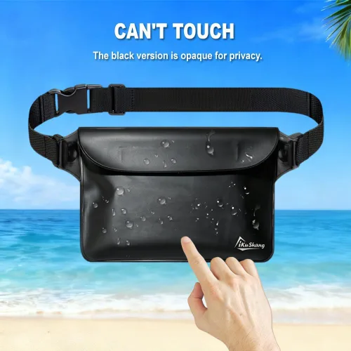 Miniatura 3 de Riñonera impermeable para teléfono – Bolsa seca sumergible de 32 pies con triple cierre de cremallera, cartera de pasaporte con pantalla táctil