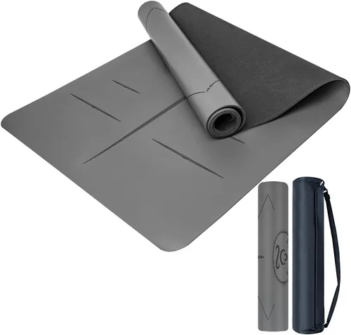 Miniatura 8 de Esterilla de yoga de goma natural, antideslizante, no tóxica, 2.835 x 1.055 x 0.197 in, yoga caliente, pilates, entrenamiento en el suelo