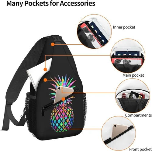 Miniatura 3 de Famame Mochila bandolera para el pecho, bolsa de hombro, gimnasio, ciclismo, viajes, senderismo, mochila para hombres y mujeres.., Multicolor27.