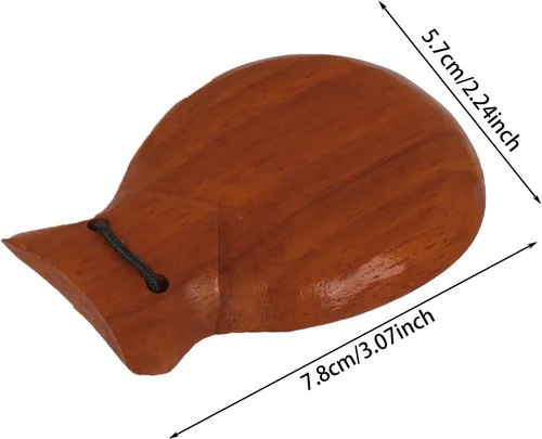 Miniatura 4 de Castañuelas españolas de caoba profesional, castañuelas de percusión de madera de percusión, instrumento musical para musical, 2.244 in x 3.071 in