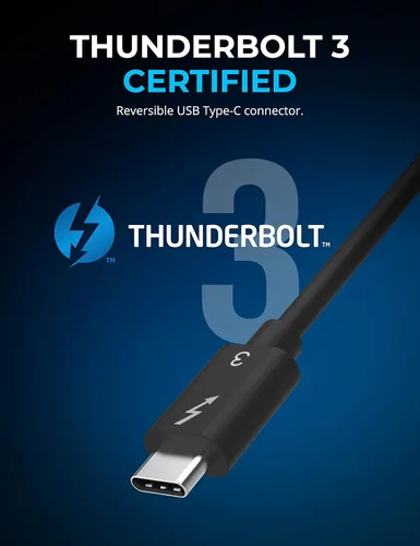 Miniatura 2 de SABRENT Cable Thunderbolt 3 USB-C [certificado] de 7.8 pulgadas (7.9 in) 40 Gbps Carga de 100 W Chip E Mark para MacBook, laptops, puertos
