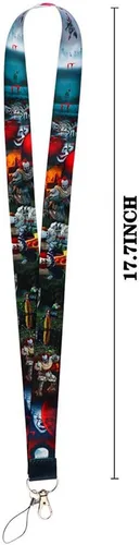 Miniatura 2 de It Pennywise the Clown Stephen King Classic Horror Movie 17.7" Collar Lanyard Llavero Holder ID Badge Mobile Phone Pin Strap
