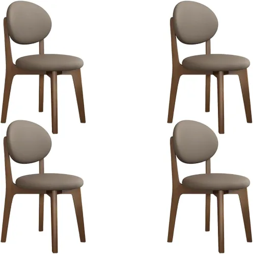 Miniatura 21 de YVYKFZD Juego de sillas de comedor, sillas de cocina de madera maciza, silla de comedor de granja con respaldo curvo, silla tapizada de cuero