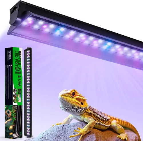 Luz LED para reptiles T5 UVB de 23 W – Luz UVA UVB de alto rendimiento para dragón barbudo, lámpara de reptil T5 10.0 UVB (27.5 pulgadas)