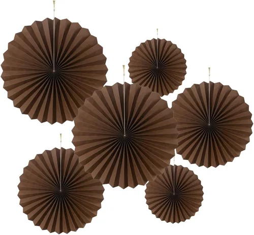 Miniatura 17 de MOWO Abanicos de papel negro para colgar decoración (negro, 6 piezas)