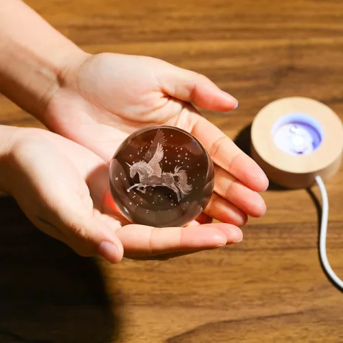 Miniatura 4 de Regalos de unicornio 3D para mujeres - Bola de cristales, figuras de unicornio, decoración, figurilla de animales de vidrio