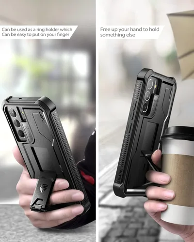 Miniatura 4 de Dexnor Funda para Samsung Galaxy S22 Plus, [protector de pantalla y soporte integrados] Protección de grado militar resistente a prueba de golpes