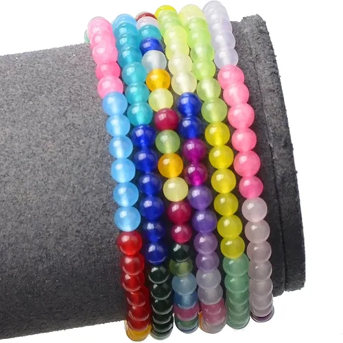 Miniatura 5 de MASSIVE BEADS, cuentas de gemas de jade natural de colores mixtos de 5/32 de pulgada, cuentas pequeñas espaciadoras redondas sueltas para Jade de 24