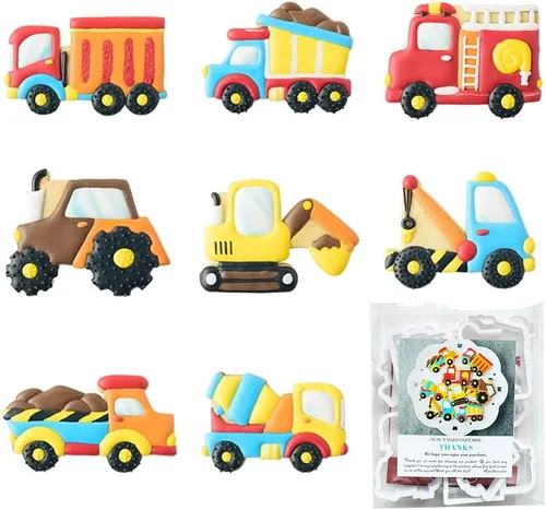 Cortadores de galletas de transporte/vehículos con plantillas de galletas a juego, juego de 16-8 cortadores de galletas y 8 plantillas, incluye