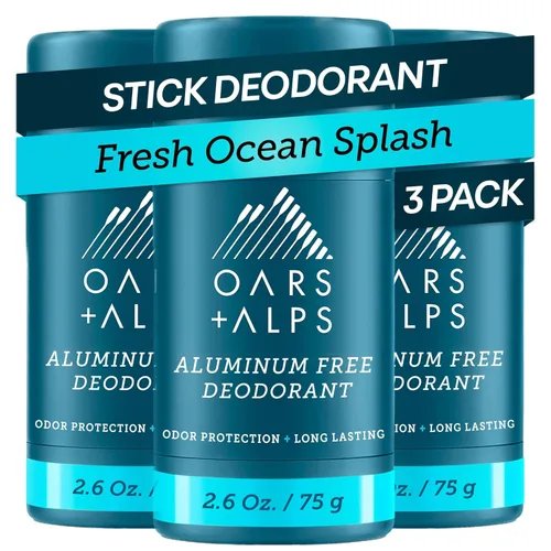 Oars + Alps Desodorante para hombres y mujeres, desodorante sin aluminio para hombres, dermatológicamente probado, ingredientes limpios, no tóxico,