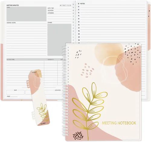 Miniatura 18 de SUNEE Half Meeting Half Note - Cuadernos profesionales de 8.5"x11" para el trabajo - 160 páginas, planificador de proyectos de tamaño A4, agenda