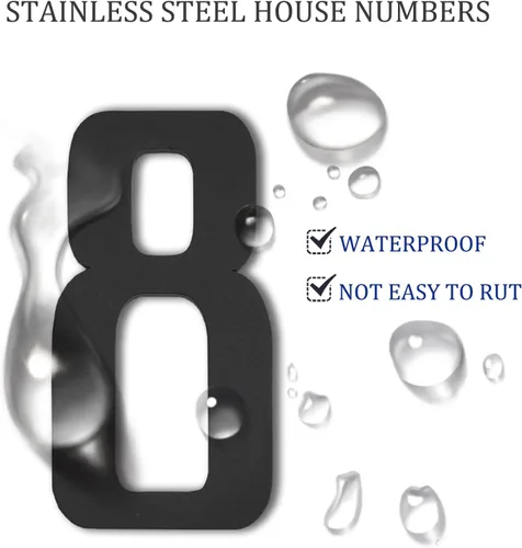 Miniatura 2 de Números de Casa Modernos para Exterior - Autoadhesivos, Grandes de 6 Pulgadas, Números de Dirección de Casa de Metal - Ideales para Buzón, Puerta