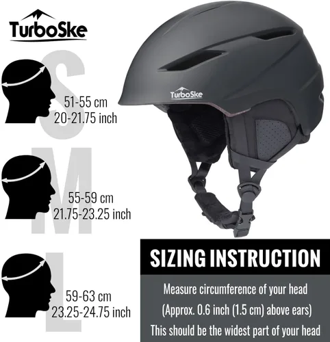 Miniatura 6 de Casco de esquí - Compatible con audio y ligero, estándar ASTM para hombres, mujeres y jóvenes Negro mate