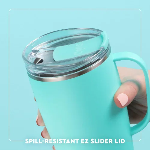 Miniatura 4 de Swig Life Taza de Viaje de 18 oz, Vaso Aislante con Asa y Tapa, Taza de Café de Viaje, Compatible con Portavasos, Acero Inoxidable, Vaso de 18 oz