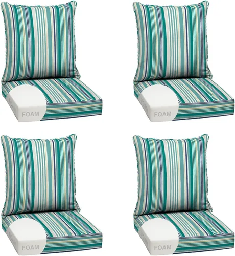 Miniatura 66 de Arden Outdoor Deep Seat Cushion Set, 24 x 24 pulgadas, Cojín para exteriores resistente al clima, a la lluvia y a la decoloración para silla, sofá