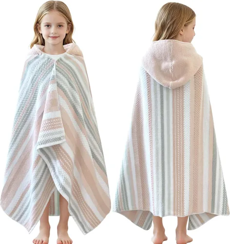 Miniatura 29 de VOOVA & MOVAS Poncho de Toalla de Baño Gruesa con Capucha para Niños (4-8 Años) - Bata de Toalla de Natación de Algodón Turco Suave y Absorbente