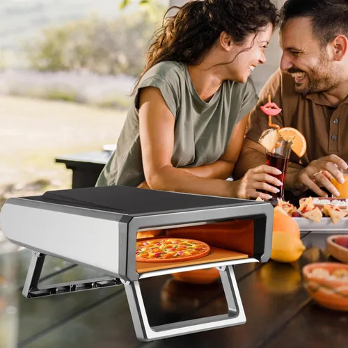 Miniatura 3 de Horno de pizza, horno de pizza de propano para exteriores, 12 pulgadas, para pizza, portátil, cocina al aire libre, parrilla de pizza de acero