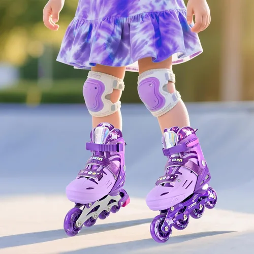Miniatura 7 de 2PM SPORTS Patines en línea para niños y niñas de edades 5-8, 8-12, 3-5, 4-8, 6-12 con ruedas que se iluminan, patines de ruedas ajustables
