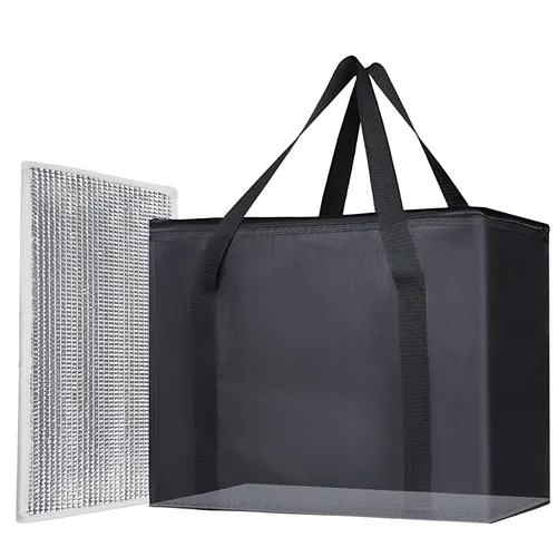 Miniatura 41 de Bodaon Paquete de 3 bolsas aisladas para entrega de alimentos para comidas calientes y frías, bolsas enfriadoras XXL, bolsa aislante para catering