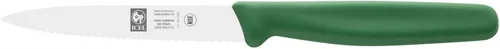 Miniatura 14 de ICEL Cuchillo de pelar de 4 pulgadas, borde dentado, punta de punta, acero inoxidable alemán de alto carbono, hoja afilada, mango azul
