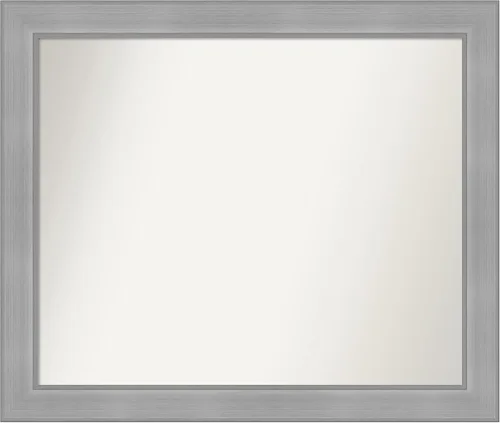 Miniatura 37 de Amanti Art Espejo de baño plateado para sobre el fregadero, 24 x 24 pulgadas, espejo cuadrado de peltre forjado a medida, marco de madera casual