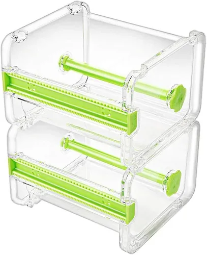 molshine Paquete de 2 Dispensadores Transparentes de Escritorio Multi Washi Cinta de Enmascarar Almacenamiento, Cortador de Cinta, Soporte de Rollo
