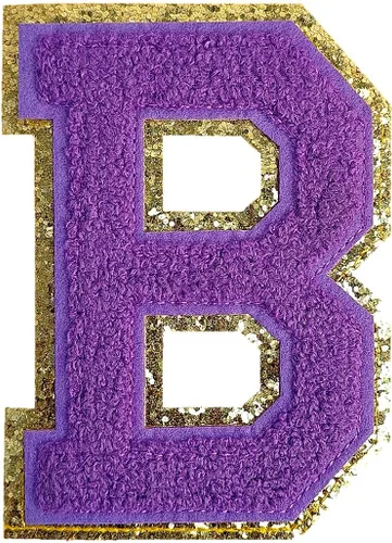 Miniatura 175 de GYGYL - 3 parches de letras deportivas de felpilla con purpurina, parches para planchar de tamaño grande para decoración de disfraces