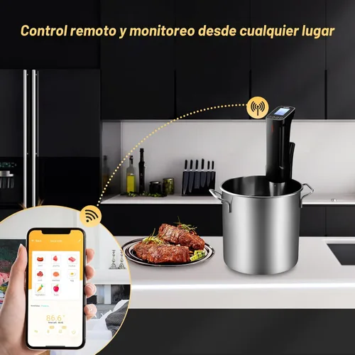 Miniatura 2 de INKBIRD WIFI Sous Vide Cooker ISV-100W, Máquina Sous Vide de 1000 vatios, Circulador de Inmersión con 14 Recetas Preestablecidas en APP y Función