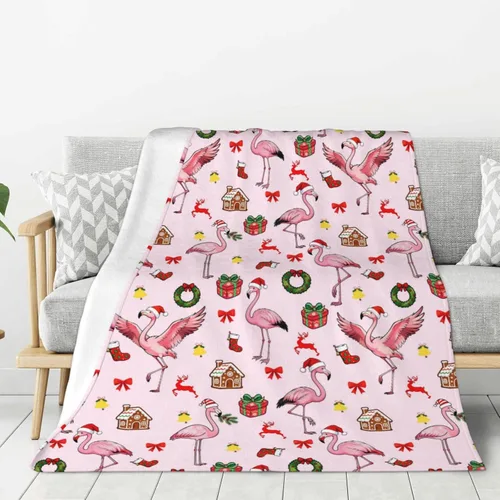 Miniatura 4 de Manta de franela de flamenco de Navidad para niños y mujeres, manta mullida y acogedora de felpa de 50 x 40 pulgadas