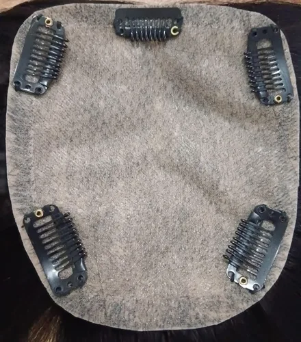 Miniatura 4 de RemeeHi Pelo humano real PU similar a la base de seda 12x14 mujeres Topper o tupé Wiglet Top Thin Loss Hairpiece 7.9 in/8 pulgadas marrón