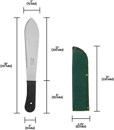 Miniatura 5 de Zenport Heavy Duty Carbon Steel Machete with Sheath for Gardening, Landscaping, Crop Harvesting, and More