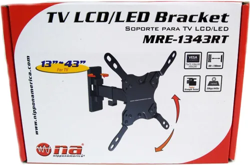 Nippon América Soporte de pared ajustable para pantalla plana para TV de pantalla plana (MRE-1343RT)