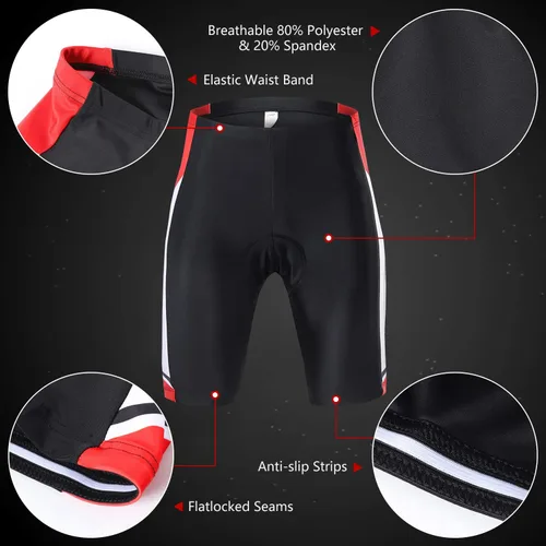 Miniatura 20 de Lixada Camiseta de ciclismo para hombre de manga corta con pantalones cortos acolchados de secado rápido para verano, ropa corta para bicicleta