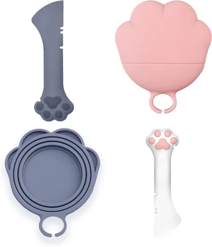 Miniatura 19 de Meow&Woof Tapa y cuchara para latas de comida para gatos, cubierta sin BPA para almacenamiento de alimentos húmedos de animales, reutilizable