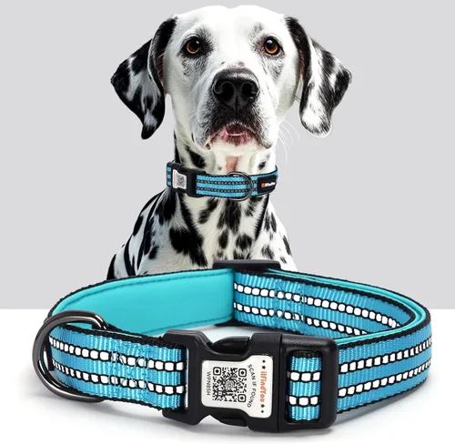 Miniatura 27 de Collar Reflectante para Perro, Collares Personalizados para Perro con Hebilla de Código QR, Collar de Nailon Suave para Mascotas Ajustable para Camo