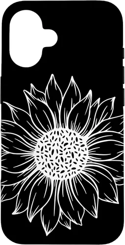 iPhone 16 Cute and Beautiful White Flower of Sunflower Case