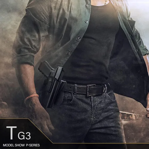 Miniatura 4 de Funda Taurus G3, funda de polímero de cinturón OWB para Taurus G3, funda de polímero para diestros con liberación de dedo índice y inclinación