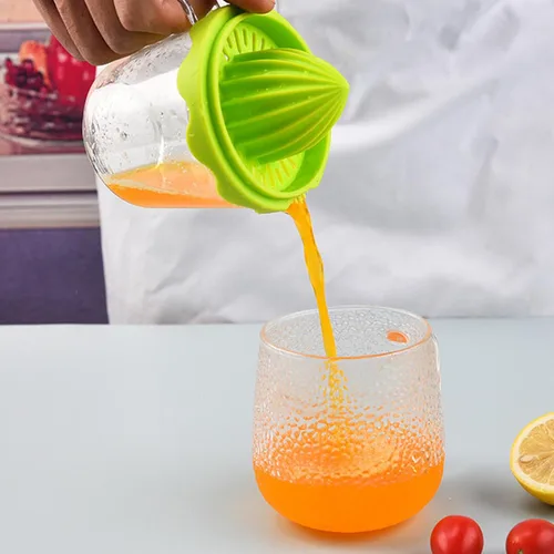 Miniatura 4 de Exprimidor de cítricos y naranja, exprimidor manual de limón, prensa de lima, tapa antideslizante, escariador de rotación con colador y recipiente