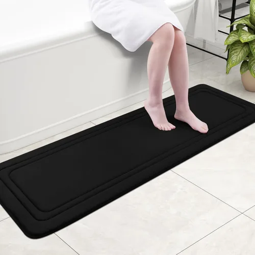 Miniatura 76 de Grandaily Alfombra de baño de espuma viscoelástica de 24 x 16 pulgadas, ultrasuave, antideslizante y absorbente, lavable a máquina, cómoda alfombra