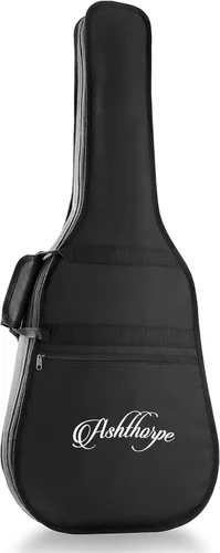 Miniatura 6 de Ashthorpe Paquete de guitarra eléctrica acústica Dreadnought Cutaway de tamaño completo con amplificador de 10 W, color negro
