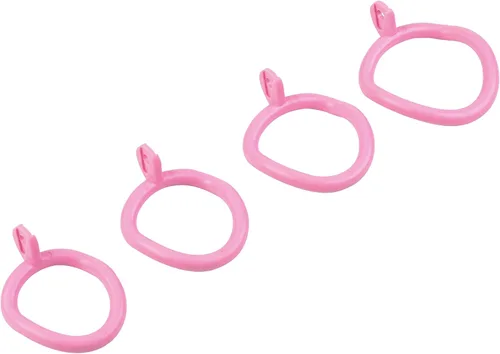 Miniatura 2 de Candado de Jaula de Castidad Sissy 4 Anillos Vagina Pene Jaula Sissy Juguetes Sexuales Jaula de Pene de Resina Transpirable para Hombres Sissy (Rosa)